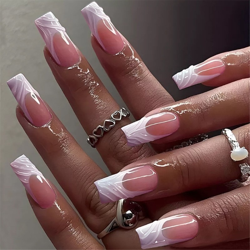 on Nail Square Shaped False Nail Quick Apply for Any Outfit and Occasion