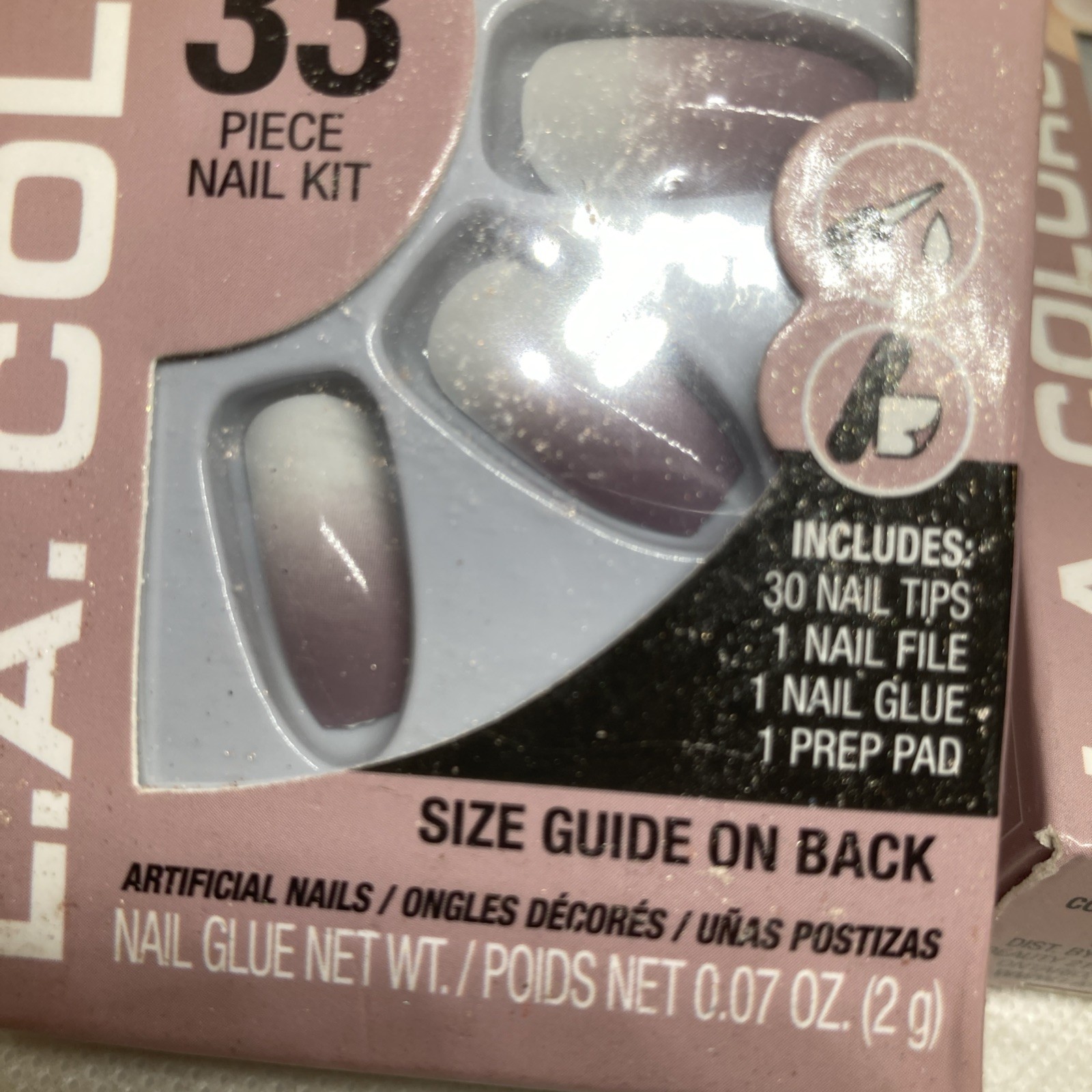 Lot Of 2 New Boxed LA Colors Nail Frill 33 Piece Set Nail Kit, Ombré