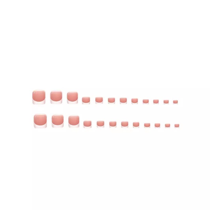 48pcs-Glam Pink Press on Nails with Ombre, Glitter and Rhinestones, Long Square