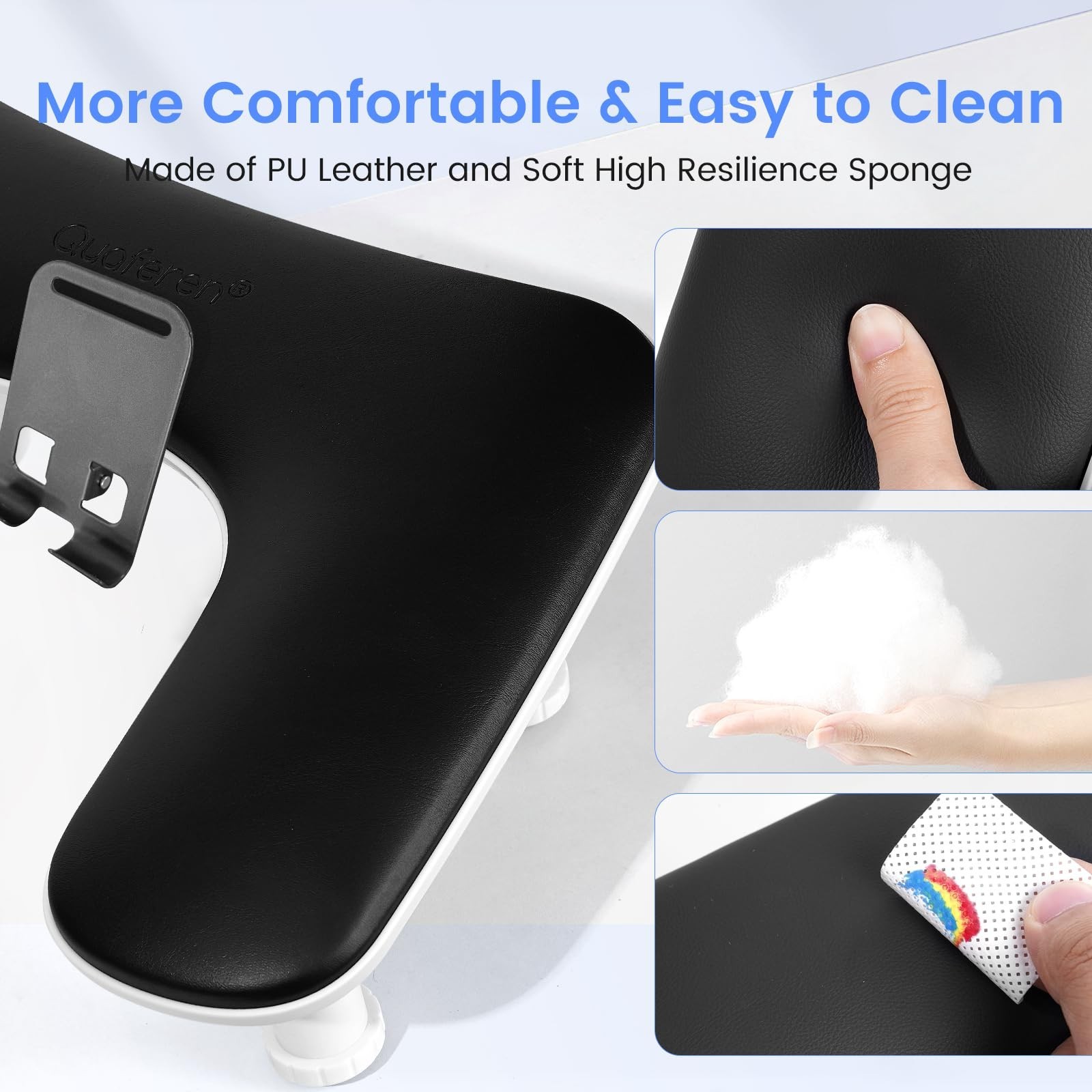 Adjustable Nail Tech Arm Rest with Rotating Phone Stand – U-Shaped Hand Pillow f