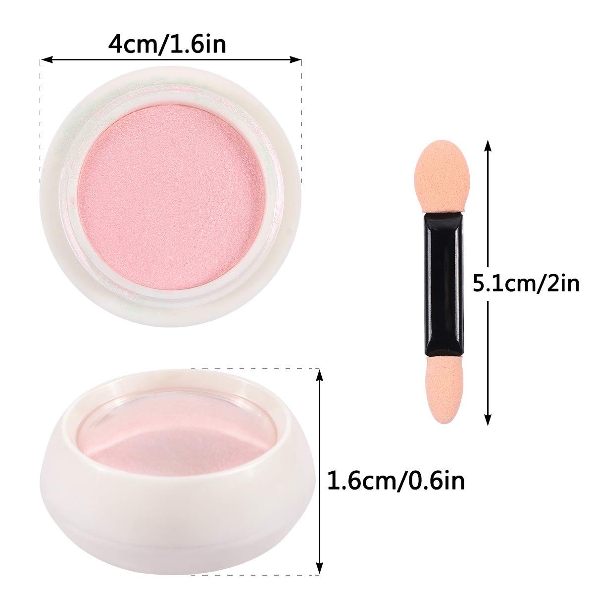 High-Quality Aurora Nail Powder with 6 Sponge Brushes for Easy Application