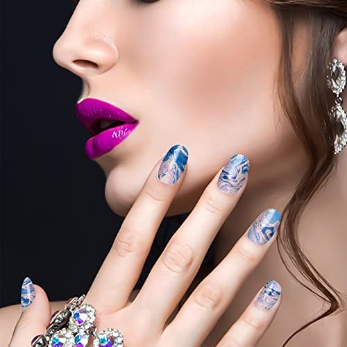 24 Sheets 336 Pcs Marble Nail Stickers Full Nail Wraps for Style3 Marble 2