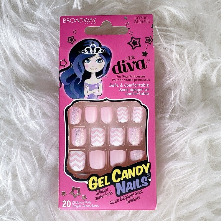 Broadway Kiss Little Diva Press On Nails Gel Candy for Girls Pinks Purple Aqua