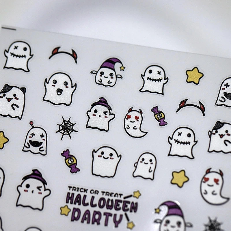 Ghost Halloween Nail Stickers – Trick or Treat Nail Decals (359)