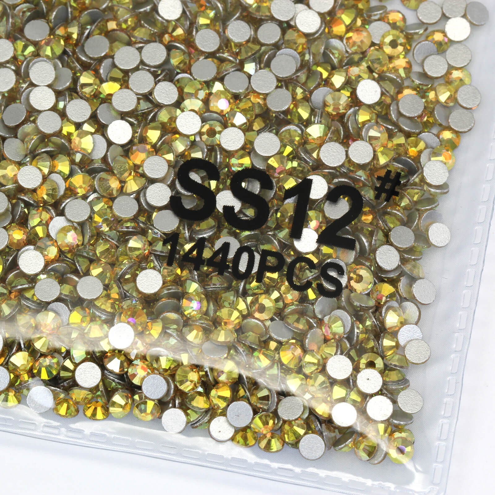 288 1440pcs Bright Gold Rhinestones Flatback Gems for Nails Clothes Craft Decor
