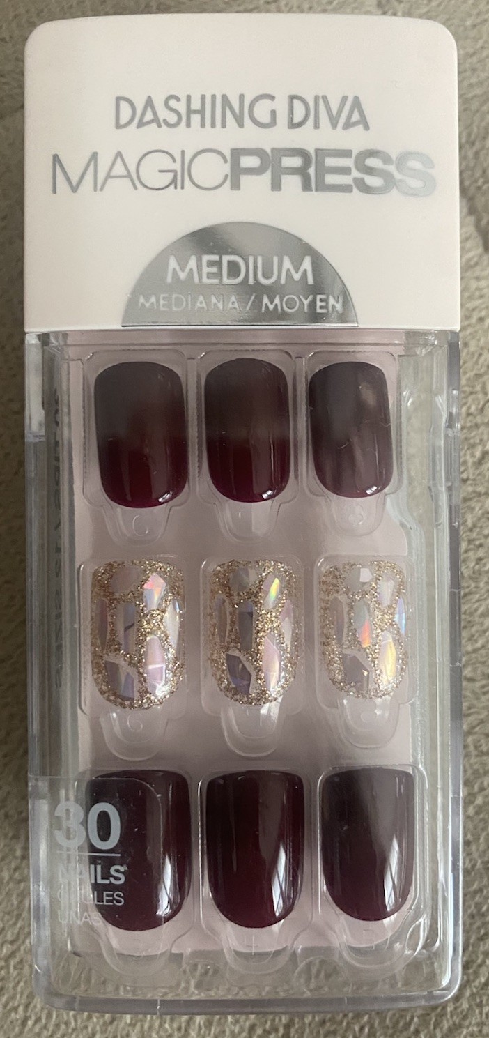 New Dashing Diva Magic Press On Nails Medium Square Wannabe Wicked 30 count