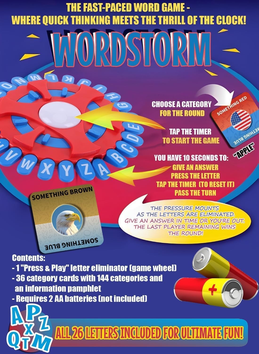 WORDSTORM Quick Family Word Game | 144 23 inches x 23 x 0.1 cm, B1