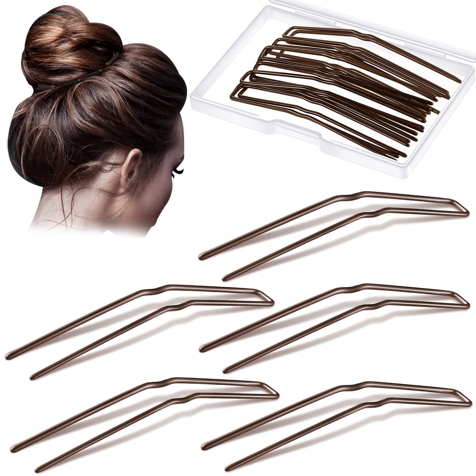Waydress 36 Pieces U Shaped Hairpins Ballet Buns Bobby Pins Hair Styling Meta…