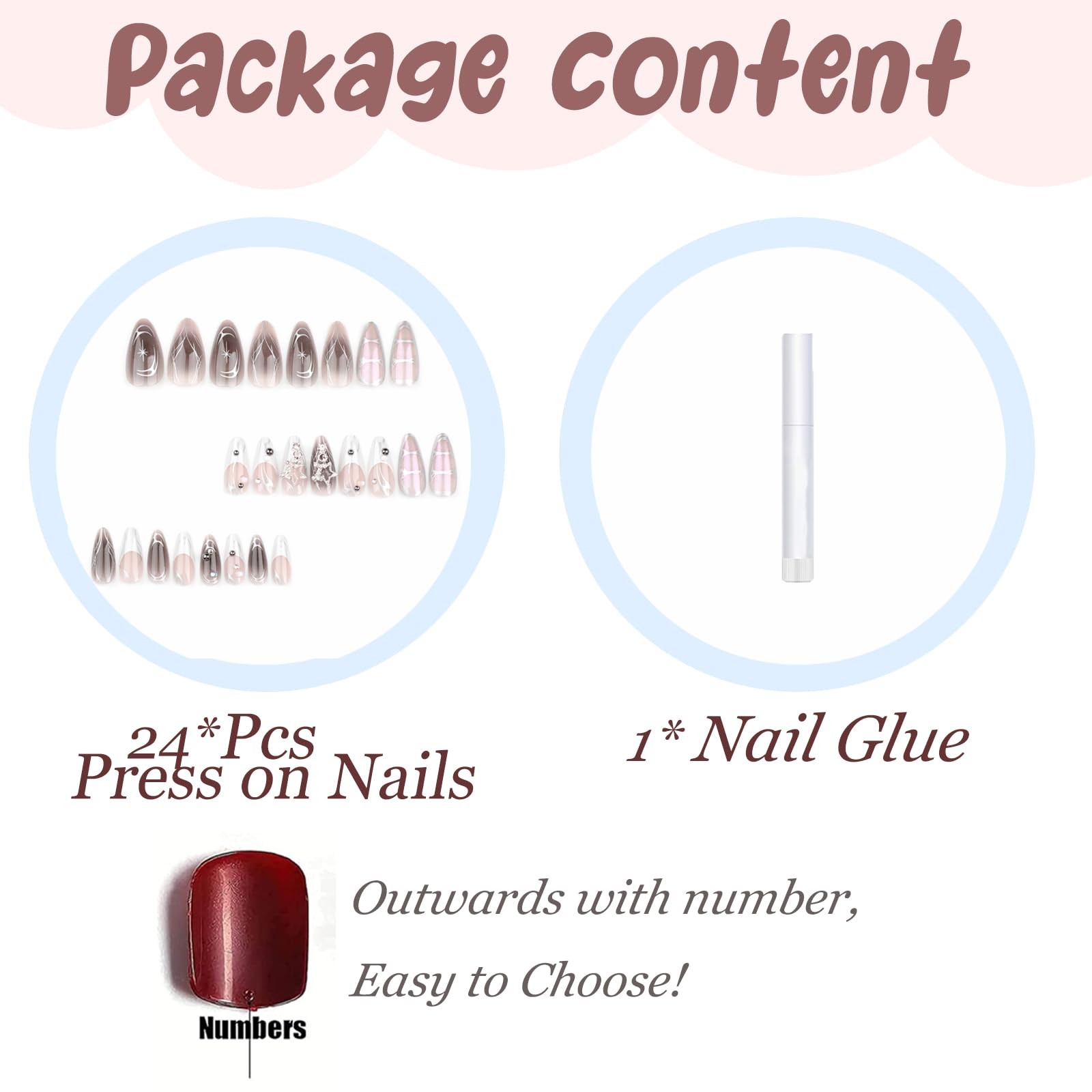 Press on Nails Medium Almond Fake Nails Y2K Sliver Chrome Glue ons French Tip…