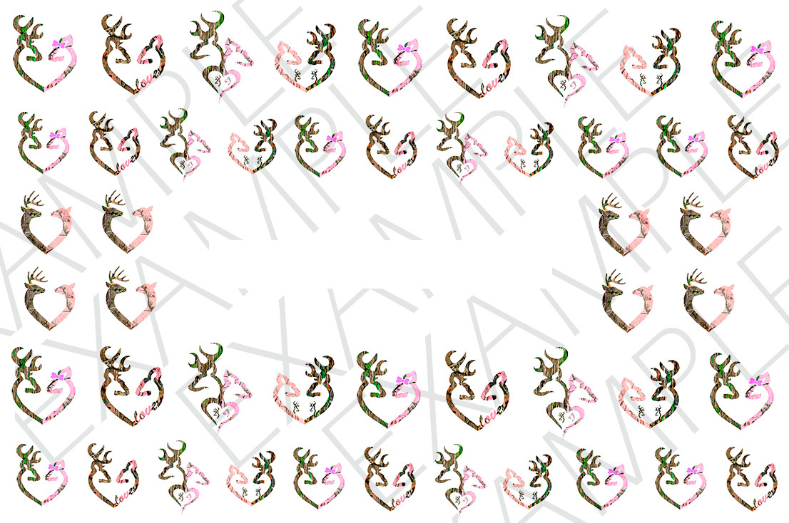 Pink Camo Nail Art Stickers Transfers Decals Set of 44 – A1229