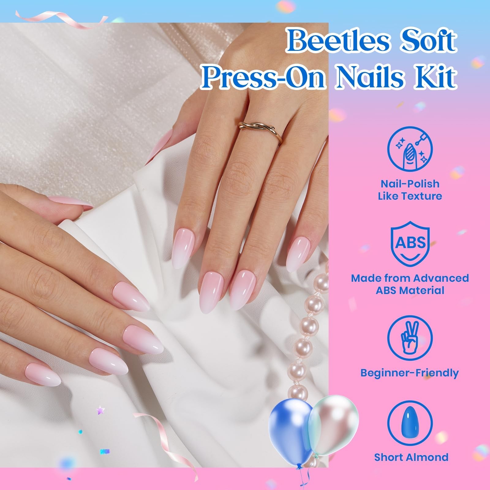 720Pcs Press on Nails Kit – 24 Colors Short Almond Glossy Matte Glitter, Nail Gl