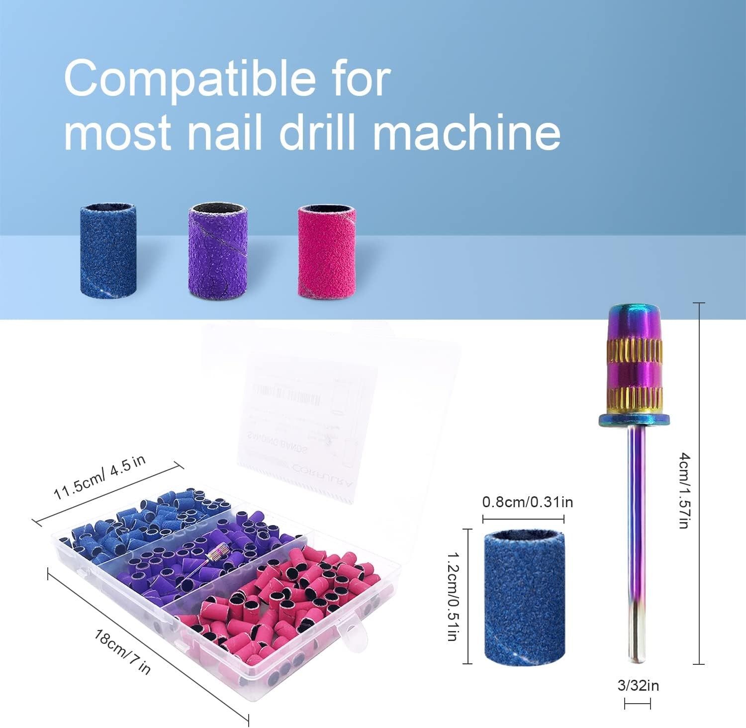 Sanding Bands for Nail Drill, Nail Drill Bits Sanding Bands Corfulra