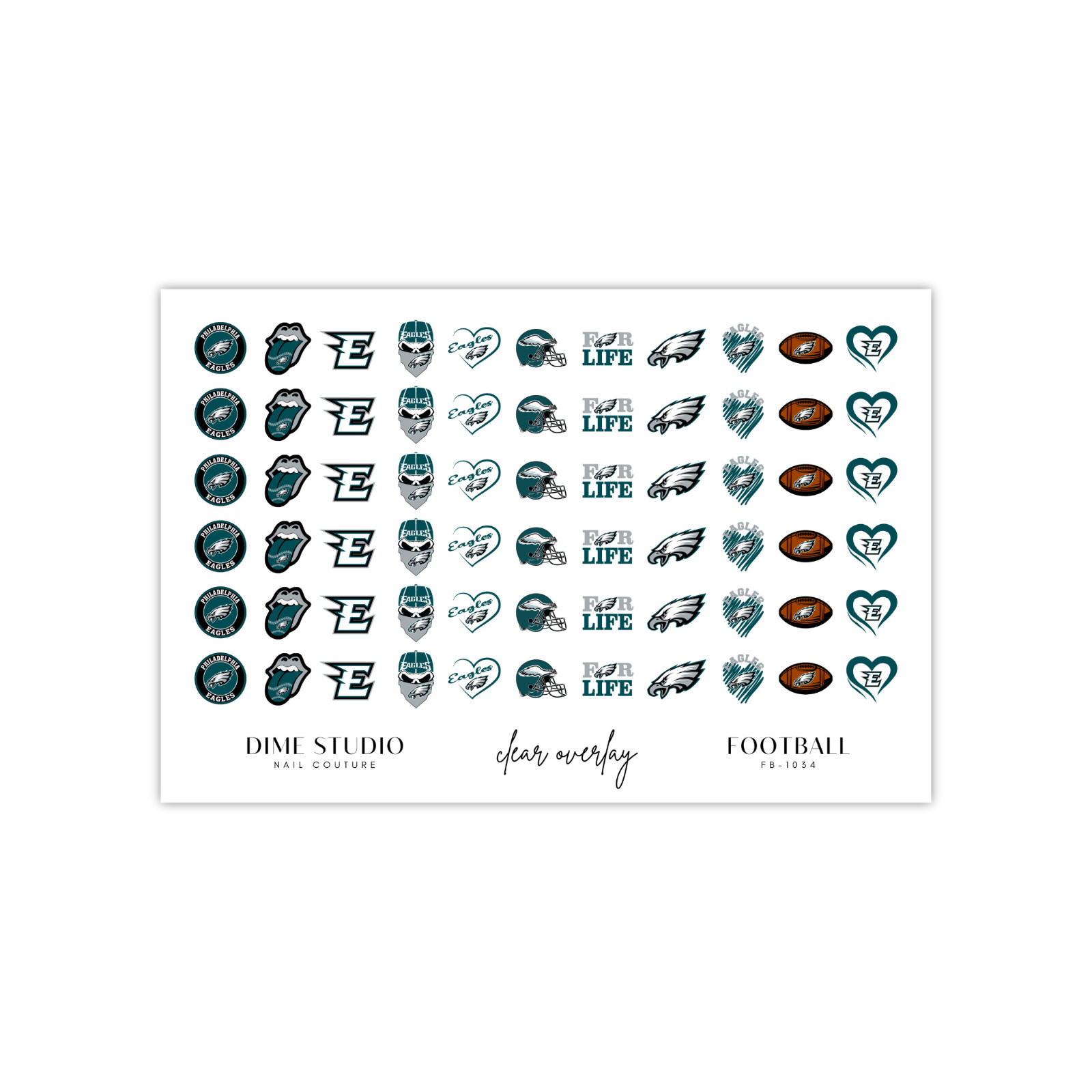 Philadelphia Eagles Nail Decals Water Transfer Nail Art