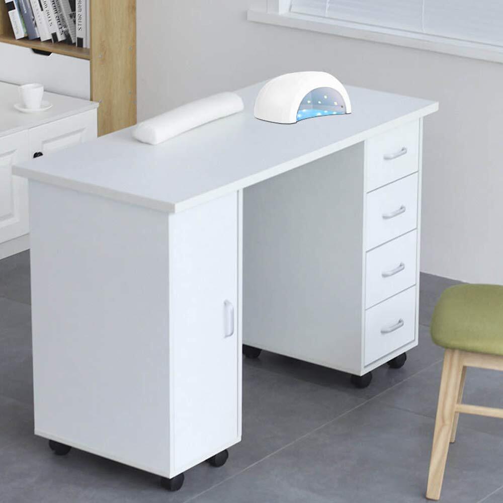 New Manicure Nail Table Beauty Salon Acetone Resistant Station Desk White