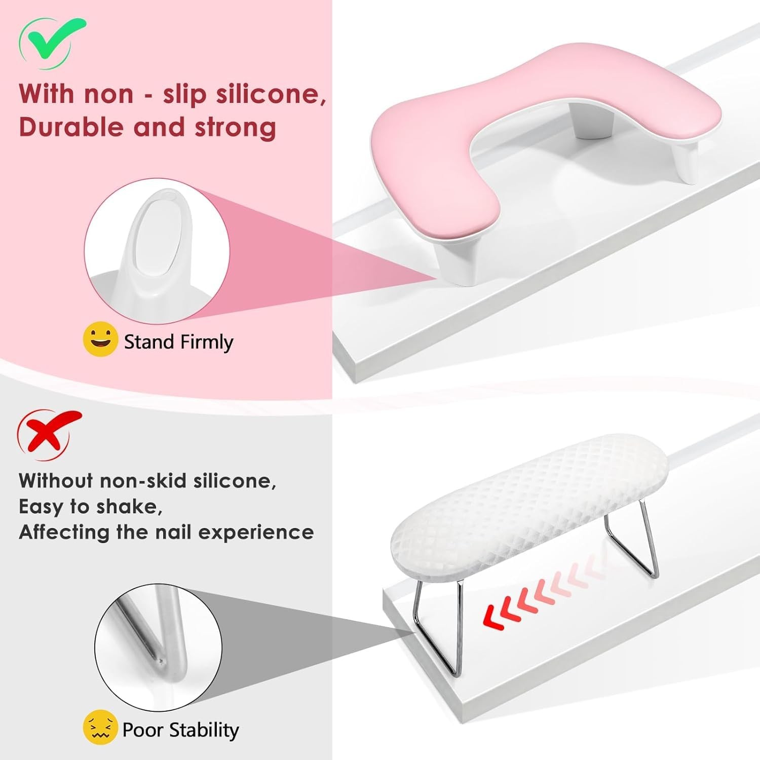 Arm Rest for Nails Tech – U-shaped Manicure Nail Hand Rest Pillow Cushion, Bi…