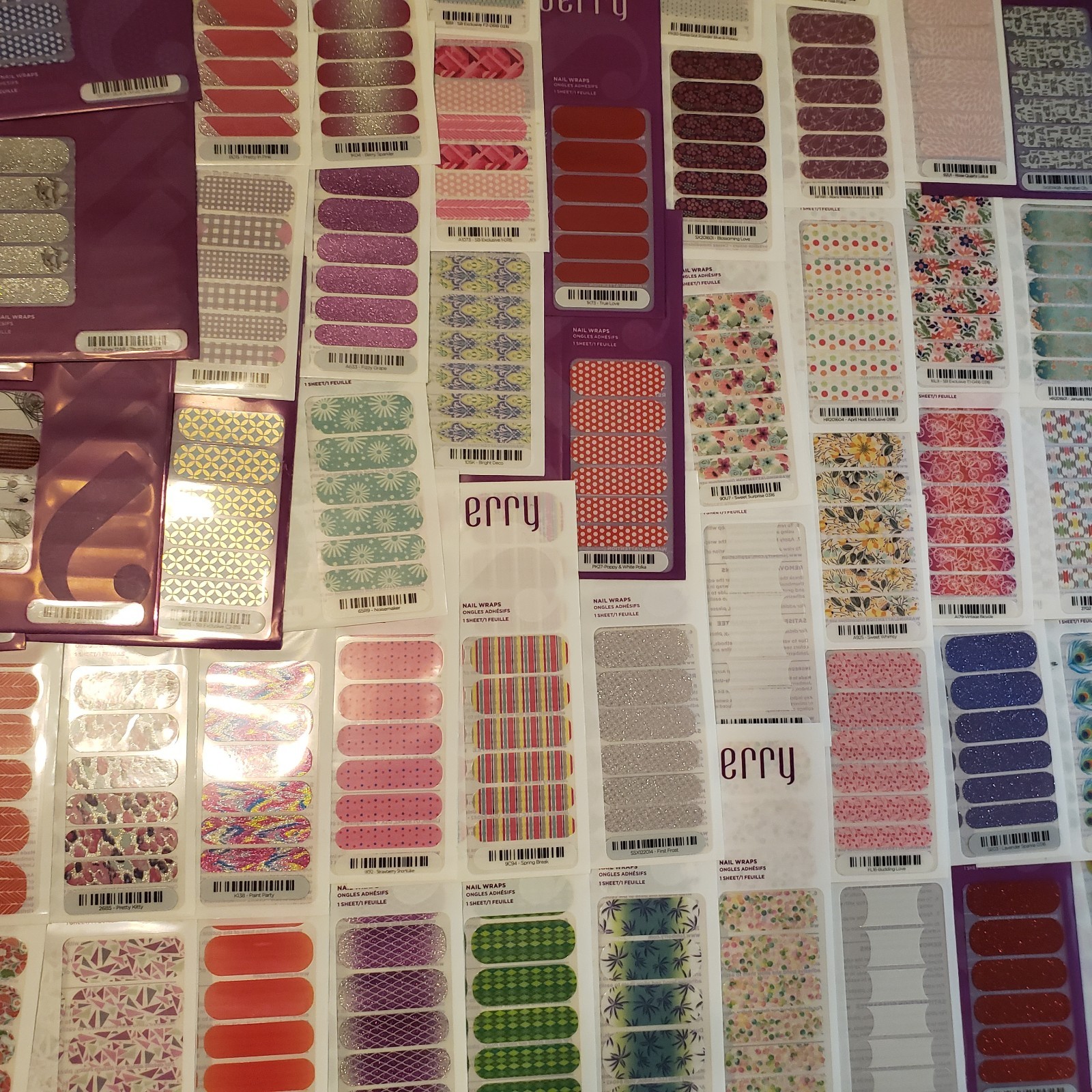 Massive Lot Of Jamberry Nail Wraps 180 full sheets plus partial sheets