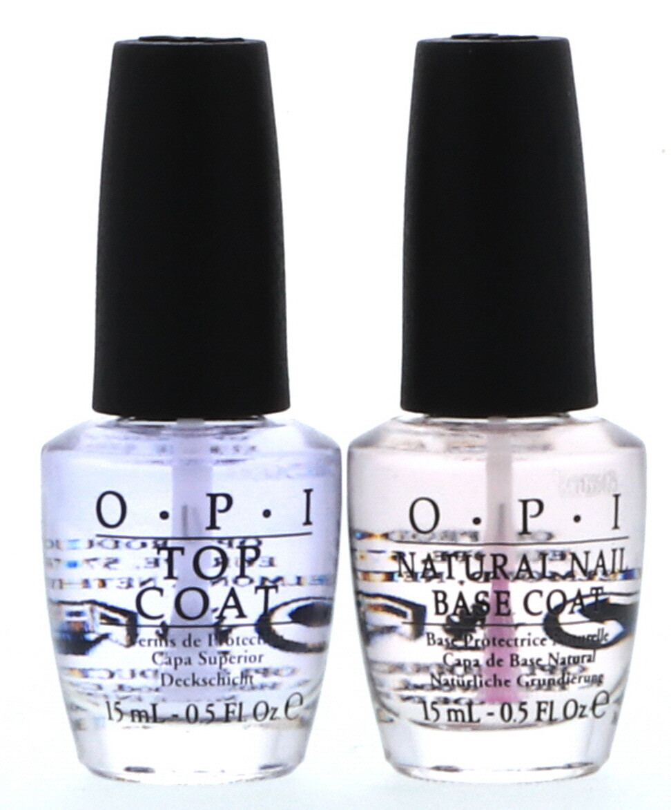 OPI NTT10 Natural Base & NTT30 Top Coat Nail Polish, 0.5 oz Each Set