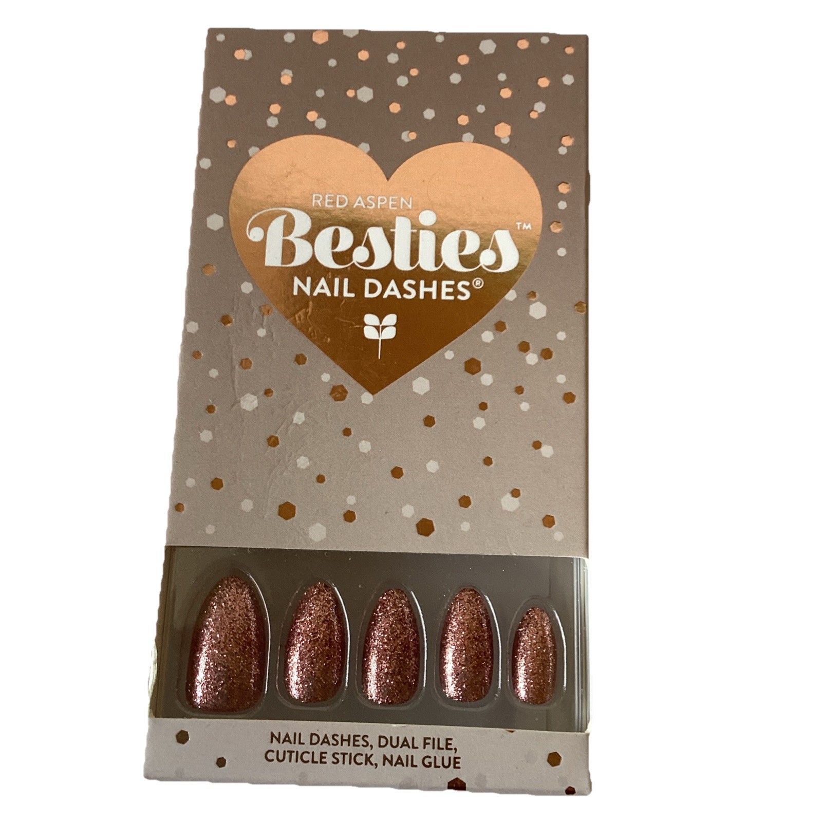 Red Aspen Besties Manicure Kit Sparkle On Elise Pink Glitter Nail Dashes Nails
