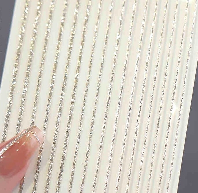 Nail Art Stickers Glitter light gold 3D UK post