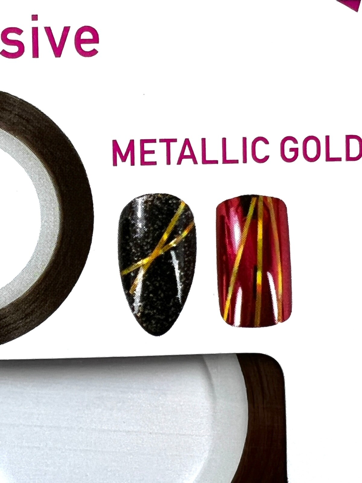 B Color Nail Art Tape, Self-Adhesive, Metallic Gold, 1 Roll