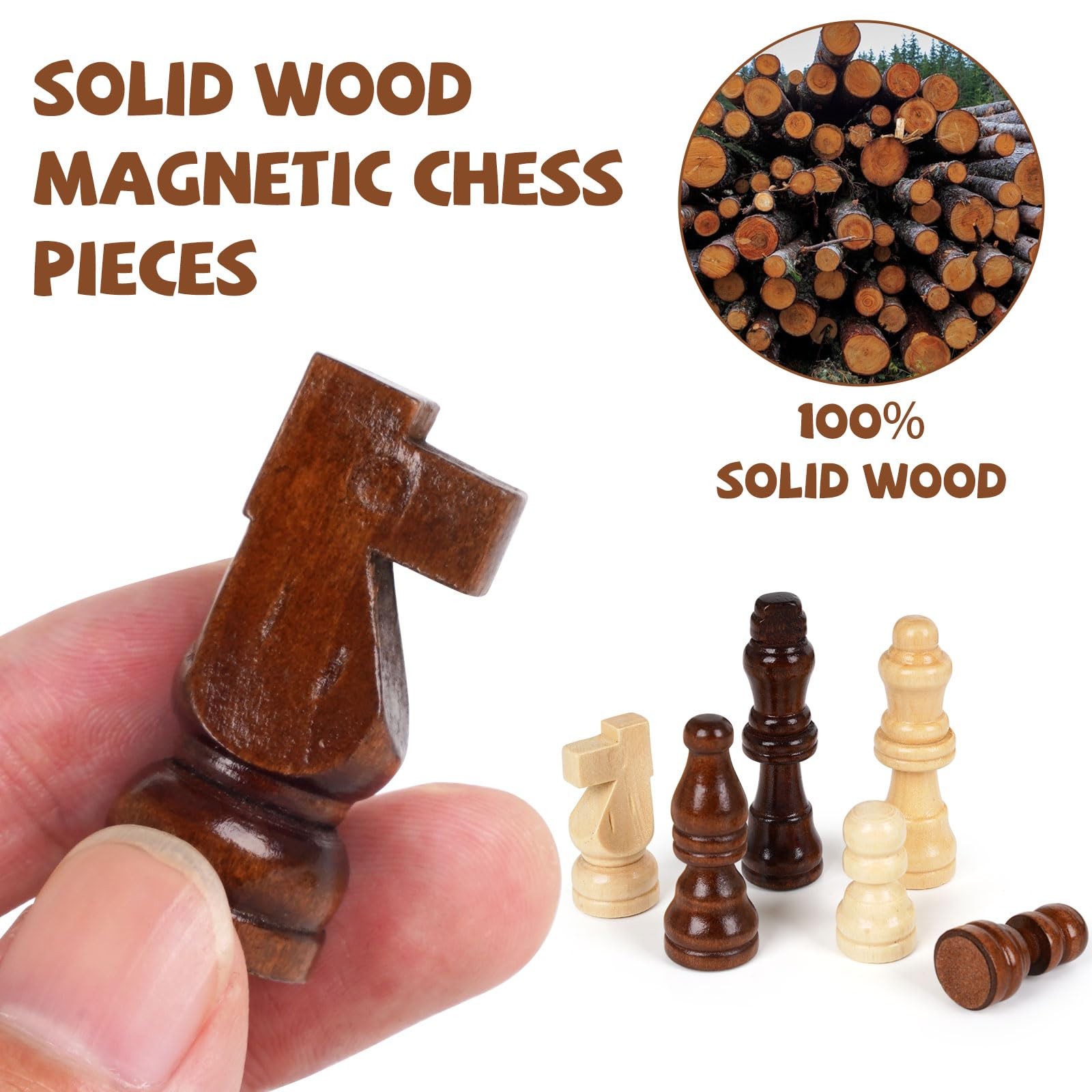 Magnetic Travel Chess Set 12-inch 12 inches x 3 x 0.1 inches, Brown