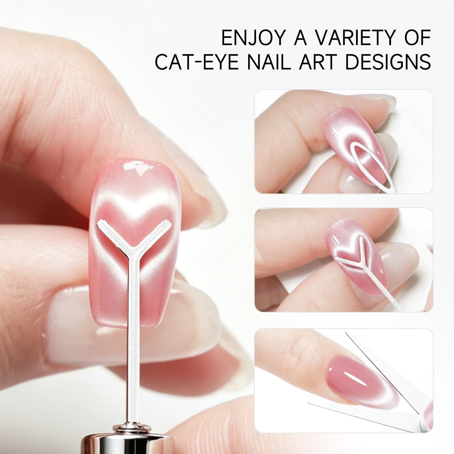 Cat Eye Magnet Set for Nails,17Pcs Cateye Magnet Tools for Cat Eye Gel Polish,Na