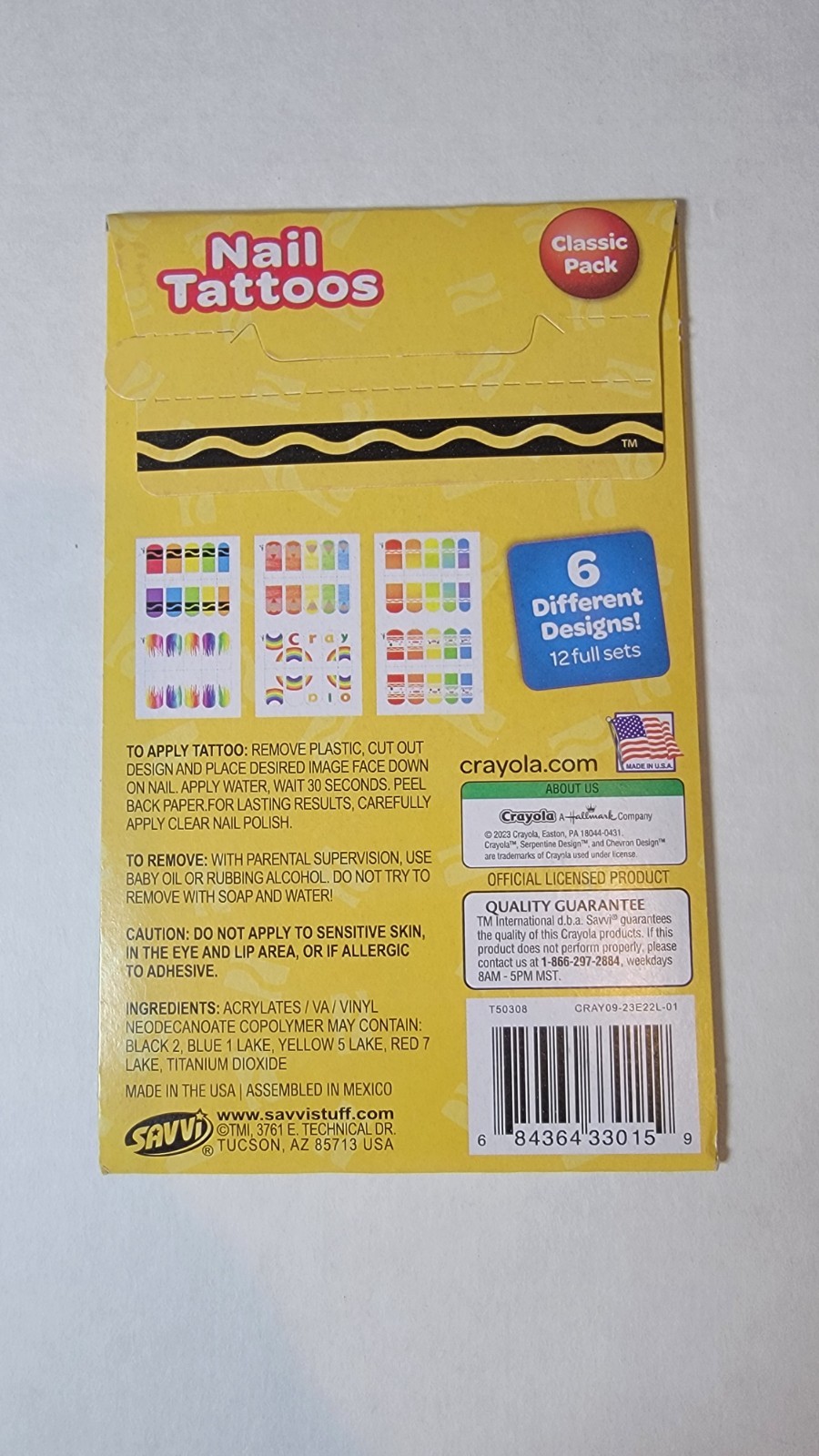 CRAYOLA NAIL TATTOOS 3 PACK | 12 FULL SETS ON EACH PACK | BRAND NEW | NEVER OPEN
