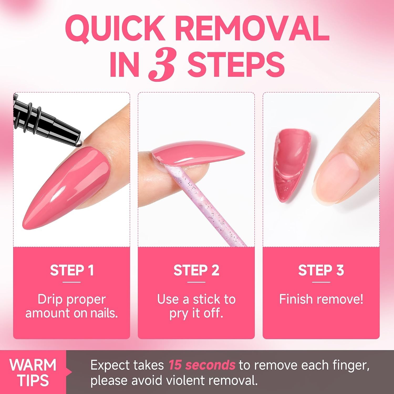 All-in-One Nail Glue (10ml) & Remover (12ml) Kit – Easy Application & Removal