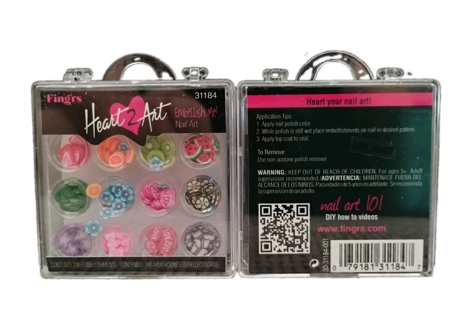 2 PACK Fing’rs Heart 2 Art Finger Nail Art Embellishments #31184 Embellish Me!