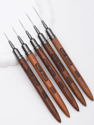 Nail art brushes, 5Pcs Nail Art Liner Brushes, Painting Art Design Brush Set