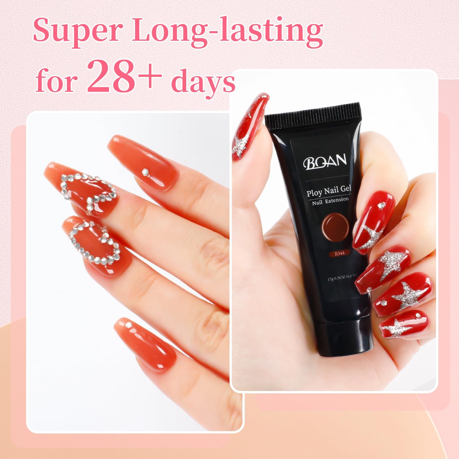 Poly Nail Gel Kit 3 Colors Builder Gel for Nail Extensions