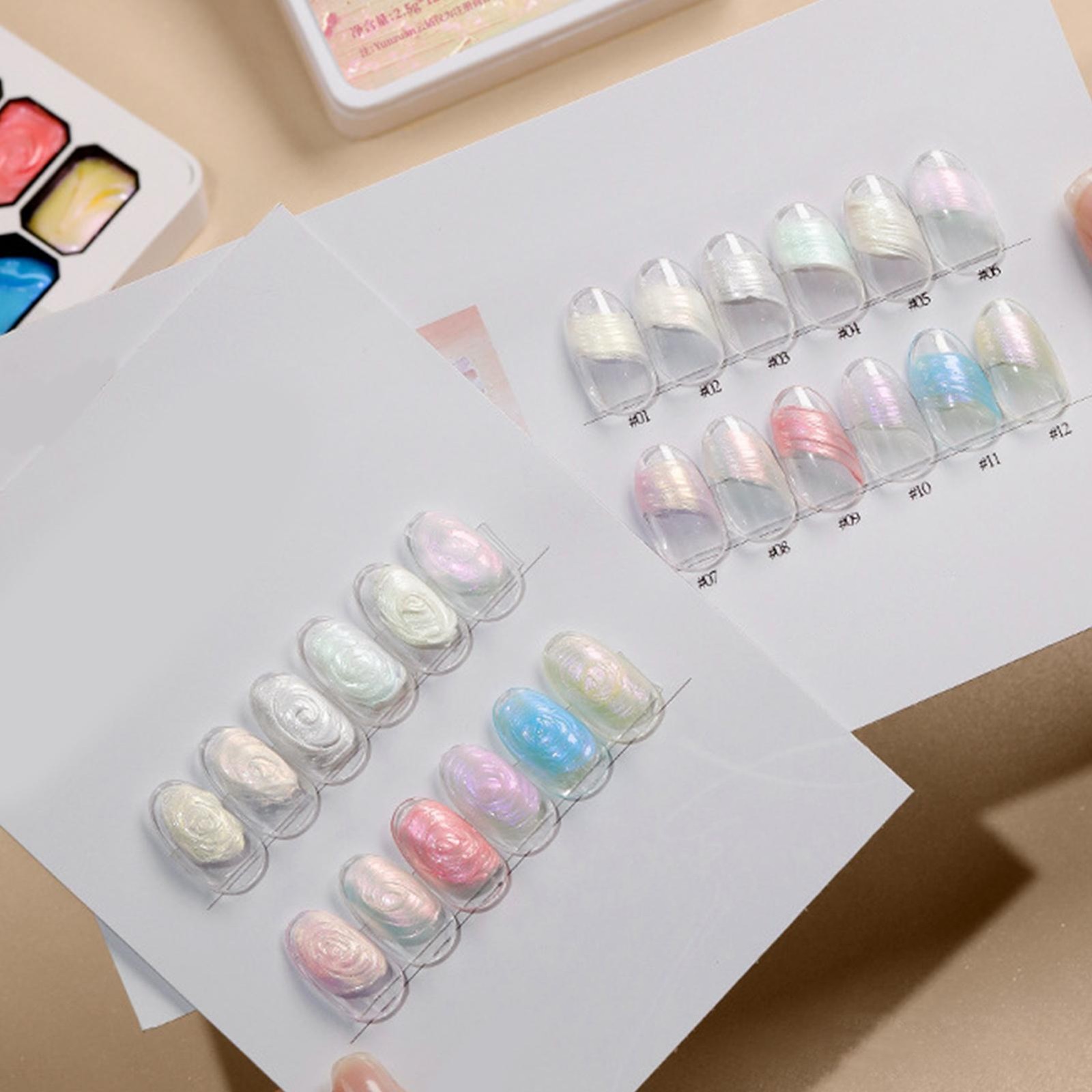 Sponges Pat Gel Nail Polish Palette 12 Colors Blending Ombre Gel Polish Patting
