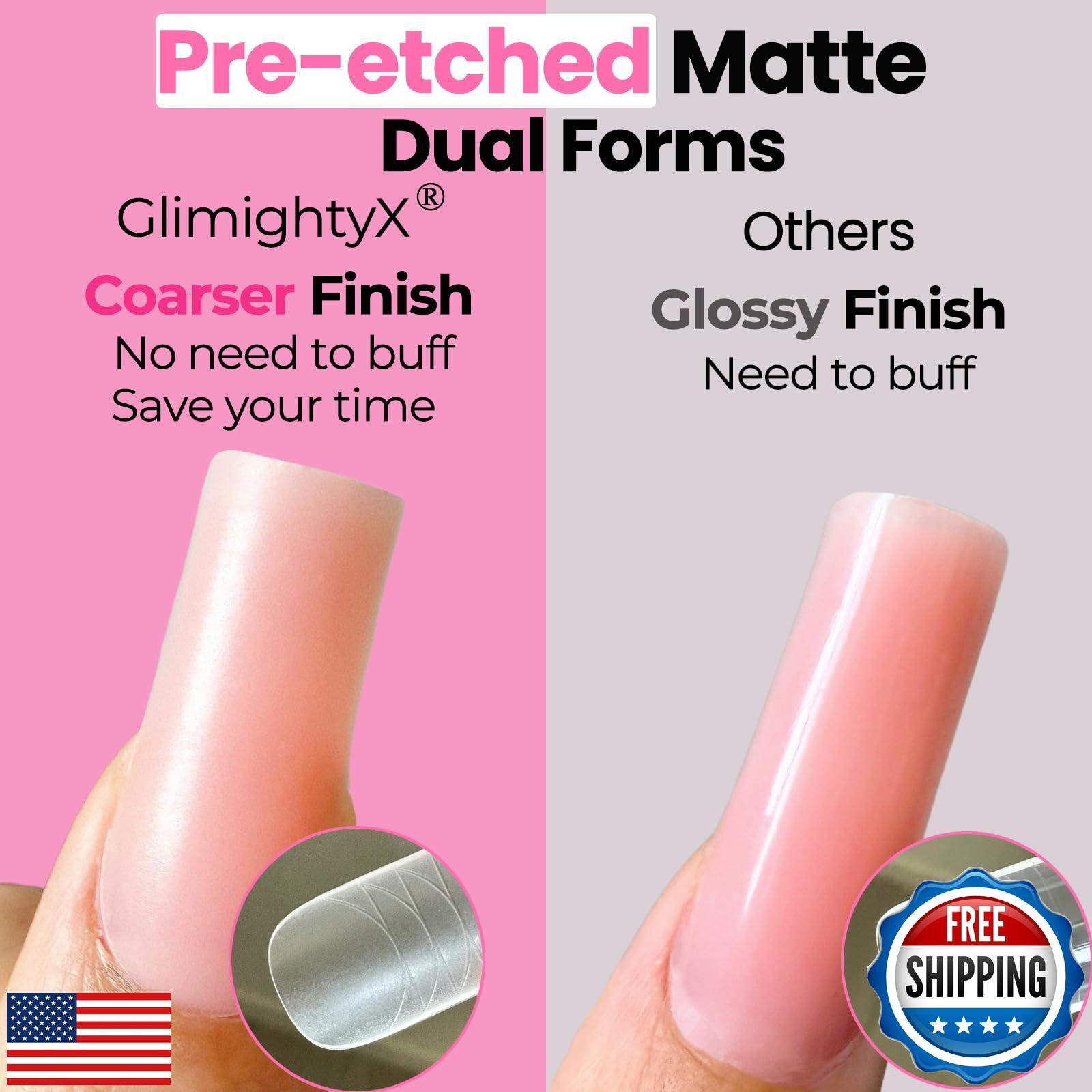 Straight Polygel Dual Nail Forms for Finger and Toes,GlimightyX Wide Larger F