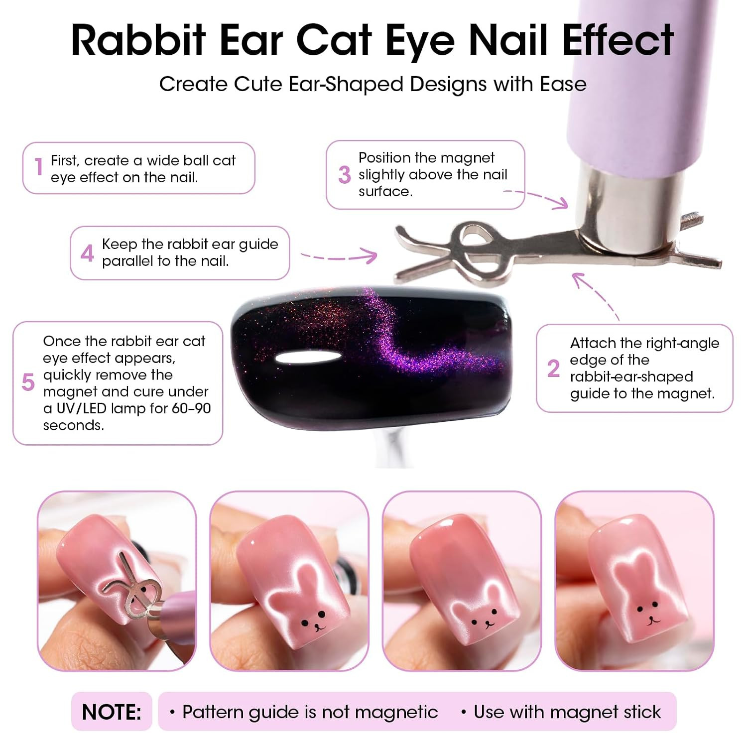 Cat Eye Magnet, Double-Ended Nail Magnet Tool Kit for Gel Polish | Complete Set