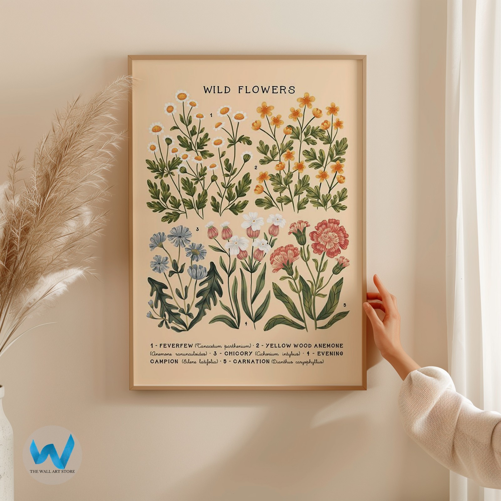 Wild Flowers Botanical Poster Wall Art – Nature Print Decor Home Decor