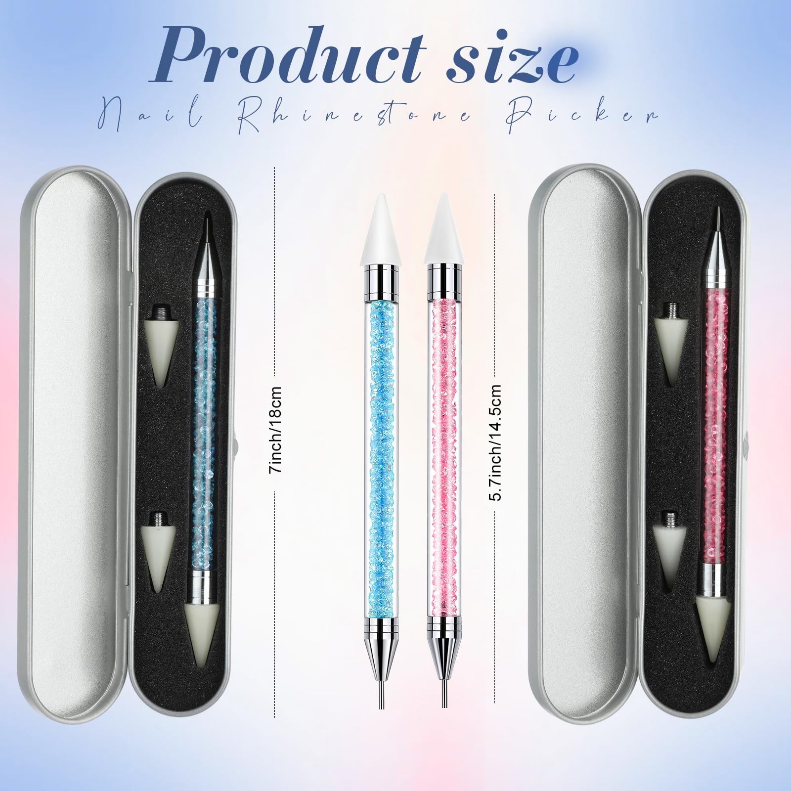 2 Pieces Rhinestone Picker Dotting Pen, Dualended Rhinestone Gems Crystals St…