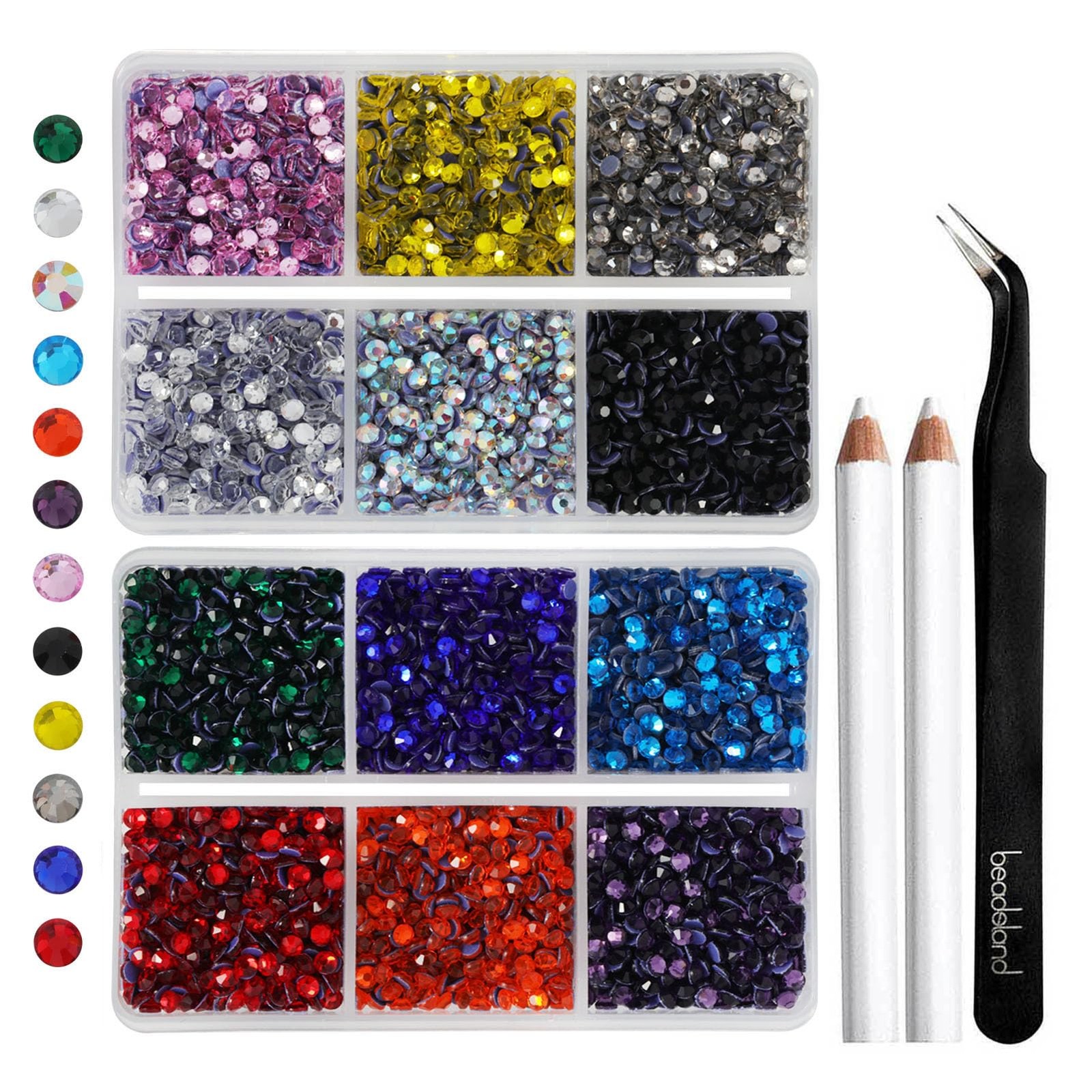 Hotfix Rhinestones Mixed 12 Colors, SS10 Rhinestones for Crafts Clothes, Hotf…