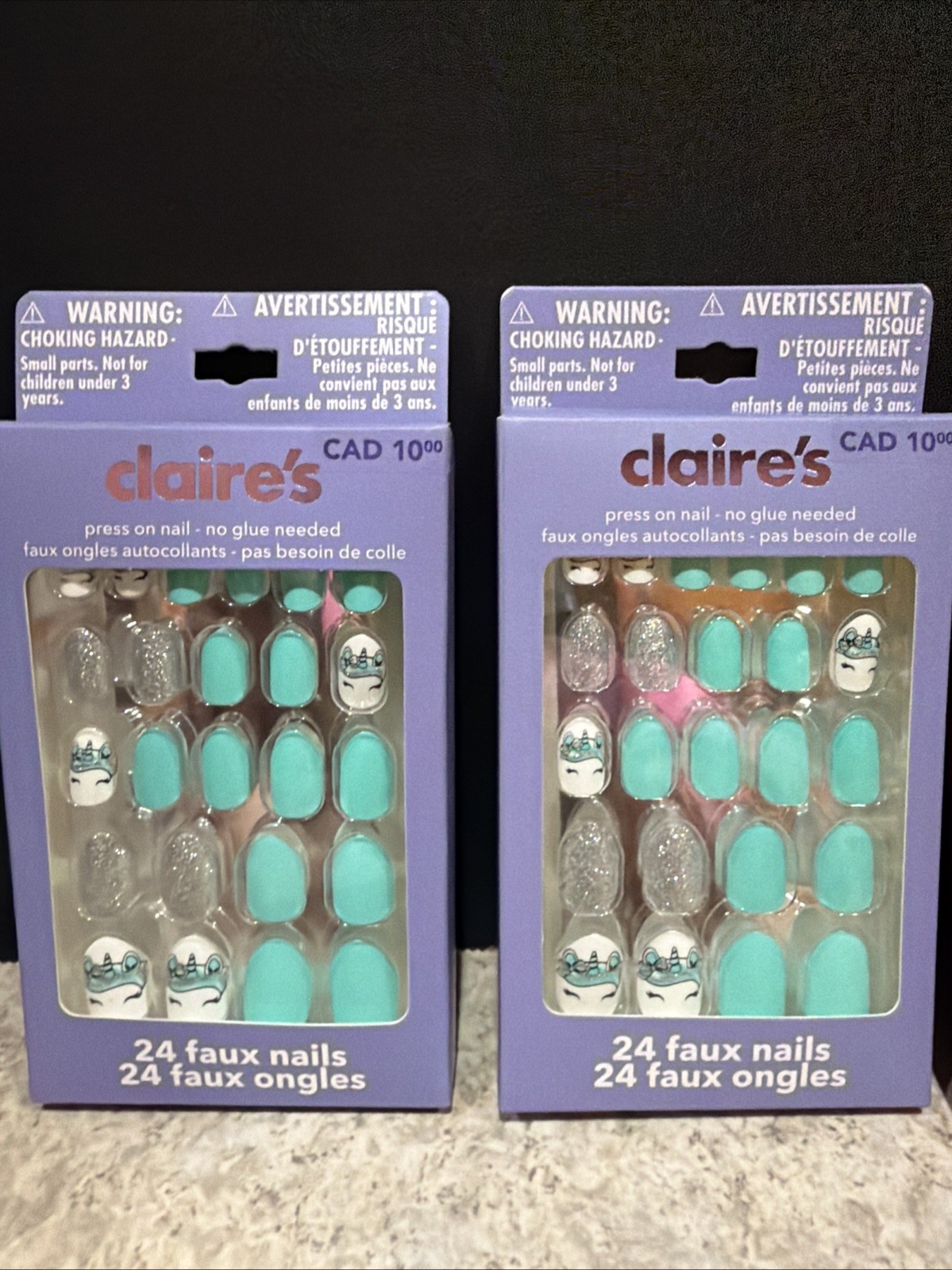 Bundle Value Set Of 4 Claire’s 24 Faux Nails (2 Designs)