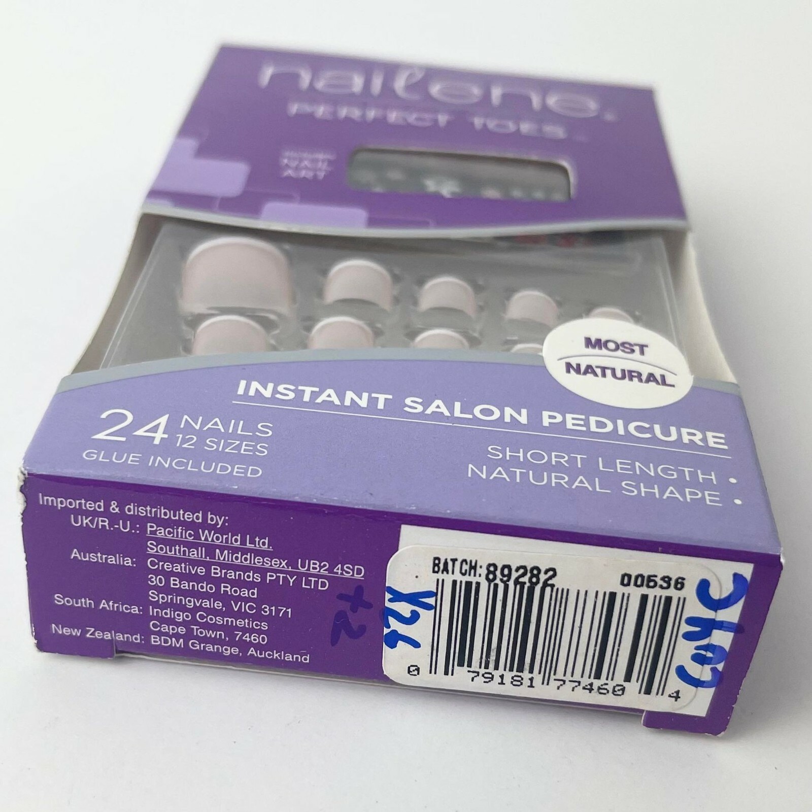 Lot of 3 Nailene Perfect Toes Include Nail Art,Glue Included 24Nails-Short 77460