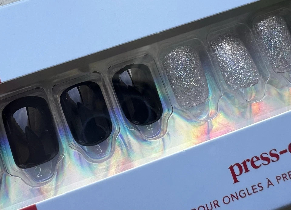 New Kleo Kolor Press-On Gel Nails 30-Pack~Midnight Lights Short Square
