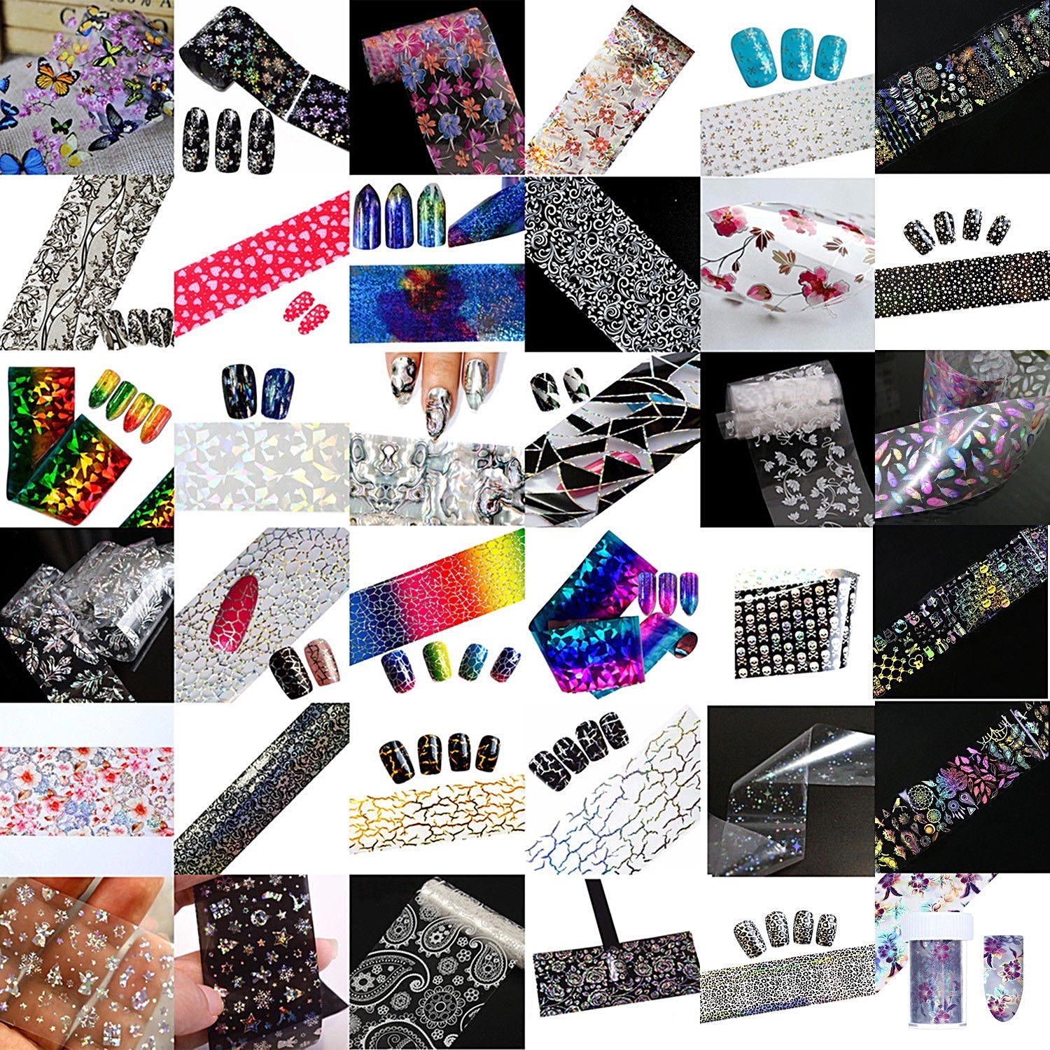 Transfer Foil, Nail Foil, Nail Art, Flowers, Butterfly, Buy 3 Get 2 Free, UK