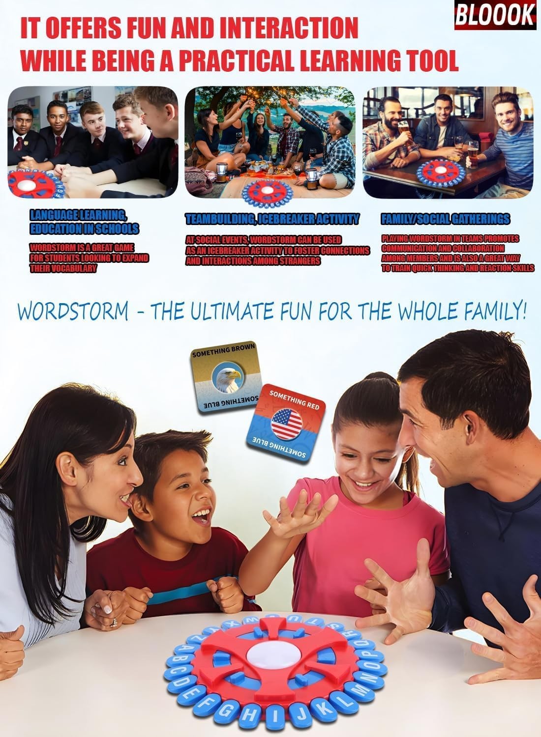 WORDSTORM Quick Family Word Game | 144 23 inches x 23 x 0.1 cm, B1