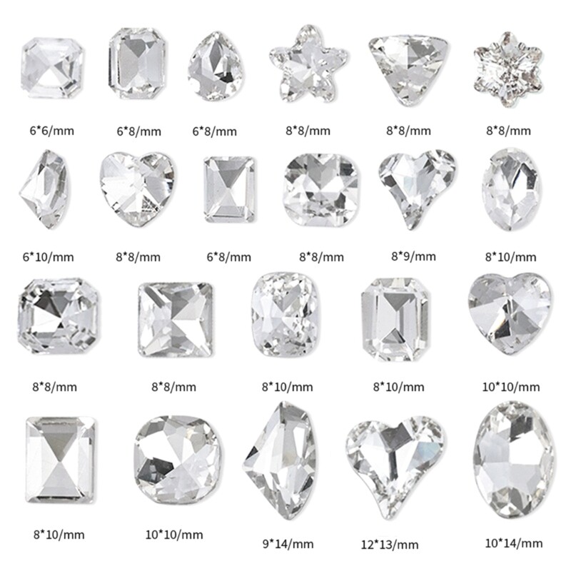 10x Irregular Shape Rhinestones Clear Crystal