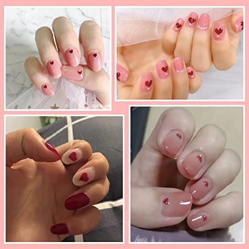 8 Sheets Valentine’s Day Nail Wraps for Women Nail Polish Strips Self Heart