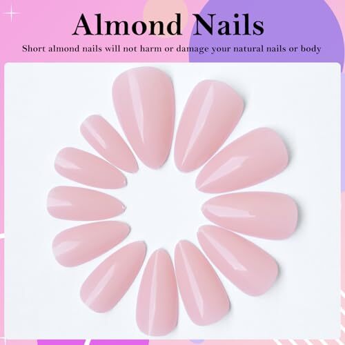 360pcs Press on Nails Short Almond Fake Nails Pink Nails Press on Acrylic Nude