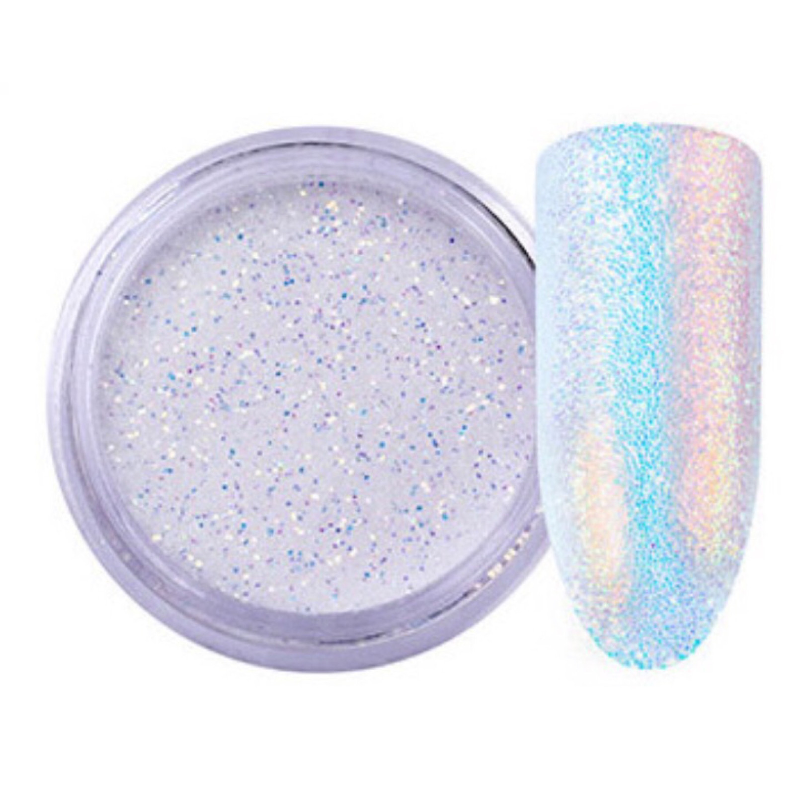 Unicorn Aurora White Sequins Nail Art Glitter Powder MERMAID EFFECT Small Flakes