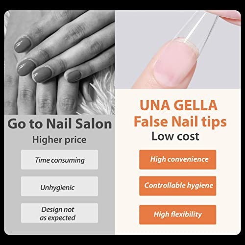 Nail Tips Half Cover 504 PCS Clear Duck Fake Tips | Soft Gel Fake Short Duck