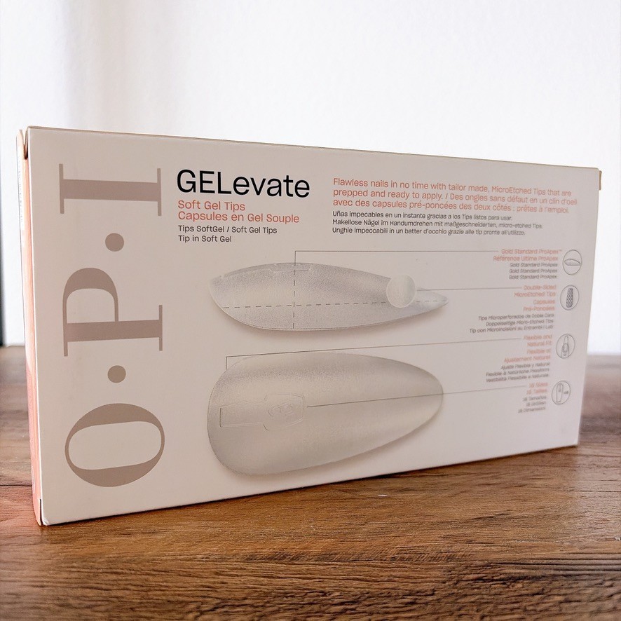 OPI GELevate Soft Gel Nail Tip Medium Length Extension 16 Size 640 ct Almond Tip