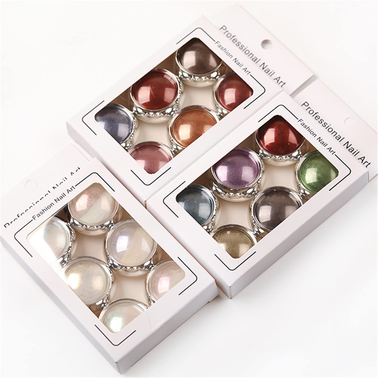 18 Colors Mix Colors Glitter Nail Sequins Powder – Metallic Mirror Effect Iri…