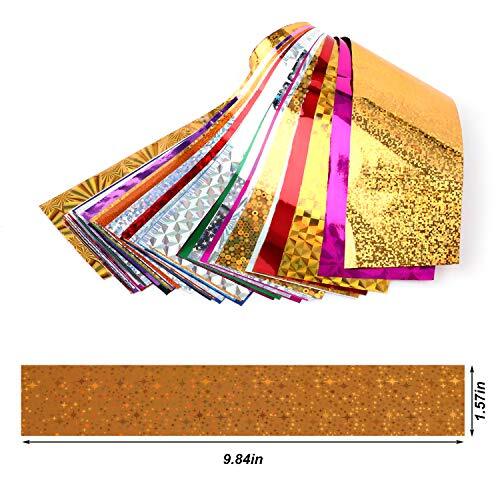 50 Sheets Holographic Nail Foil Transfer Stickers Paper, Nail Art Sticker